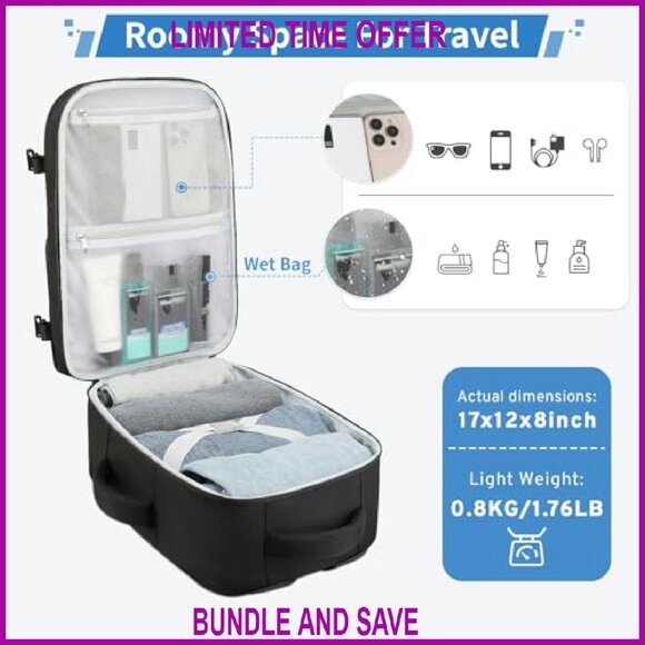 TSA Flight Approved 15.6 Laptop Backpack, Travel Carry On, Multiple Pockets - Picture 4 of 7